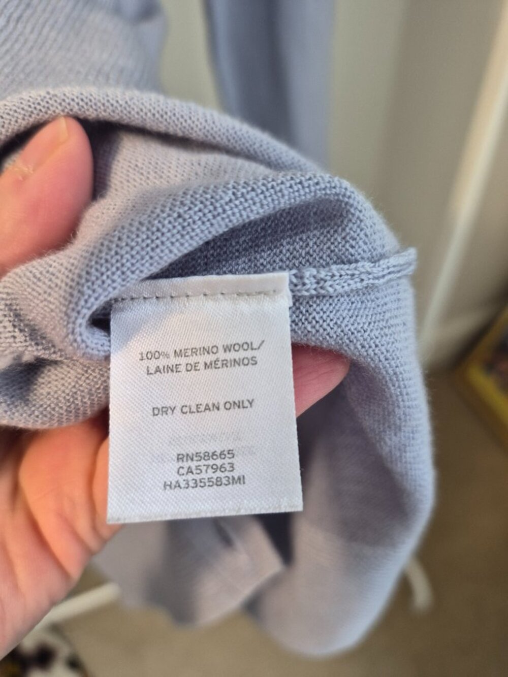 Halogen Cardigan Women S Light Blue 100% Merino Wool Button Front Pockets - Picture 5 of 8